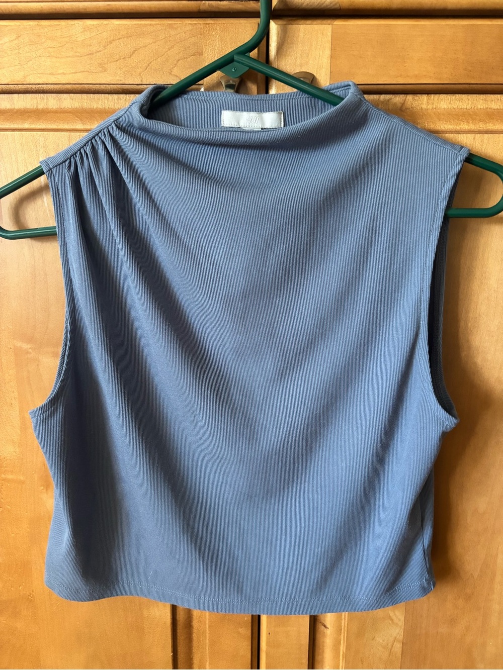 H&M Dusty Periwinkle Mock Neck Crop Top